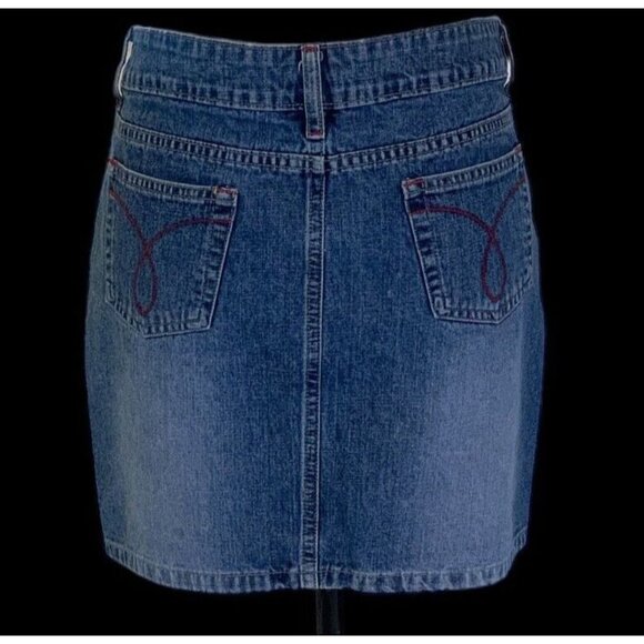 JW Division of Junction West Womens Denim Skirt Size 4 Embroidered Back Pockets - Picture 10 of 12